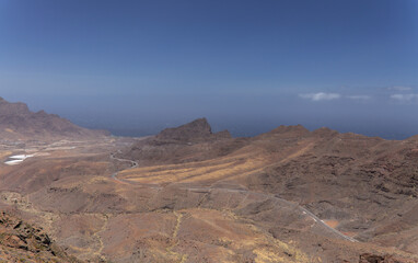Gran Canaria, landscape of the western part of the island along a hiking route called The Postman...