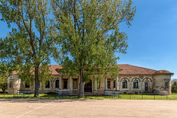 Bocar, Serbia - May 04, 2021: Hertelendi - Bajic Castle was built at the beginning of the 19th century in the style of classicism in the village Bocar.