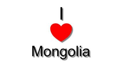 i love mongolia red heart