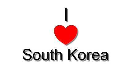 i love south korea red heart