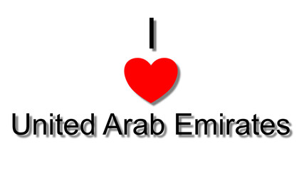 i love united arab emirates red heart