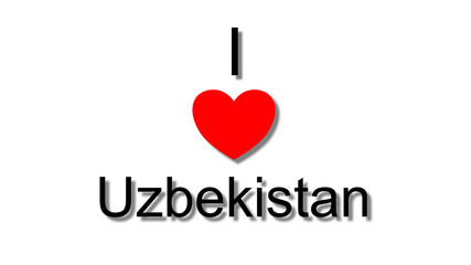 i love uzbekistan red heart