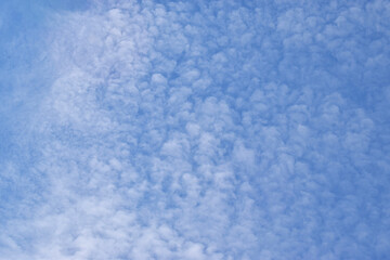 Beautiful fluffy clouds. Blue sky background