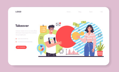 Market growth web banner or landing page. Business progress.