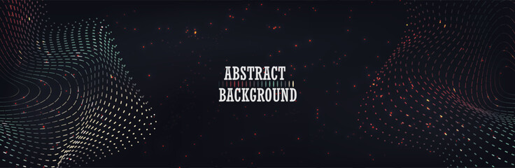 Abstract dark Geometric wave Background Connection structure. Science background. connecting dots and lines. Big data visualization and Business .Vector illustration. retro background