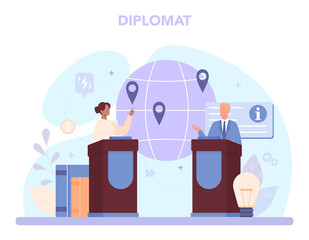Diplomat profession. Idea of international relations and government - obrazy, fototapety, plakaty