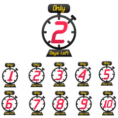 Promotional banner with a number of days left sign.