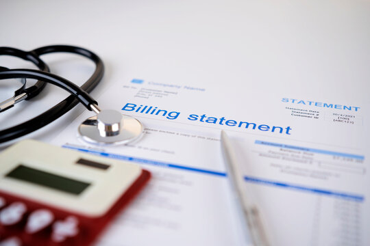 Billing Statement For For Medical Service In Doctor's Office Background