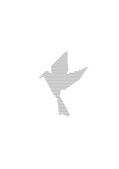 Abstract bird icon. Blacl lines on white background