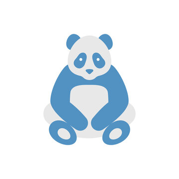Panda bear vector flat color icon. Wildlife preservation. Chinese zoo mascot. Ecology and environmental protection. Cartoon style clip art for mobile app. Isolated RGB illustration