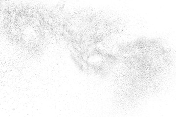 Distressed black texture. Dark grainy texture on white background. Dust overlay textured. Grain noise particles. Rusted white effect. Grunge design elements. Vector illustration, EPS 10.