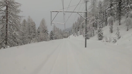 Switzerland with a lot of snow and trees