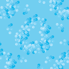 seamless doodle blue bubble shape pattern background.