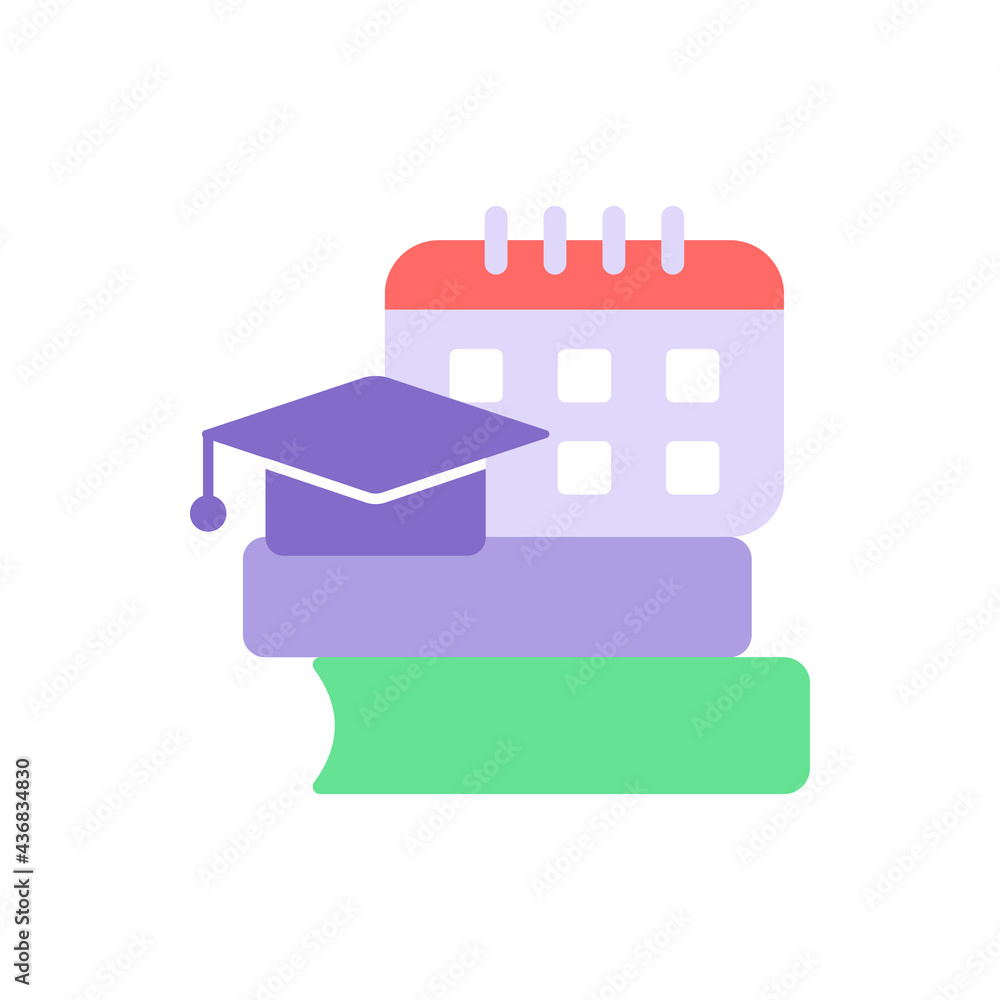 Poster school program schedule vector flat color icon. education and studying plan. skill development, lear