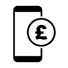 isolated mobile payment icon vector.pound symbol.