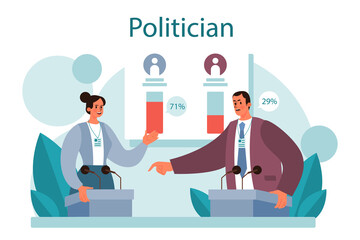 Politician concept. Idea of election and governement. Democratic governance
