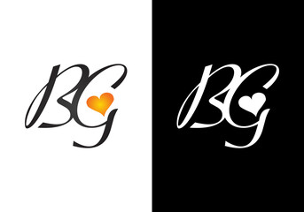 Initial Monogram Letter B G Logo Design Vector Template. B G Letter Logo Design