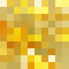 Abstract Yellow mosaic background. Vector background. Gold mosaic. Pixel art background.