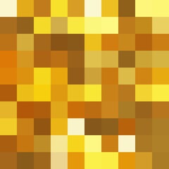 Abstract Yellow mosaic background. Vector background. Gold mosaic. Pixel art background.