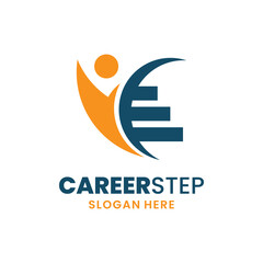 Career step logo template design. Leadership logo. Growth and success concept.