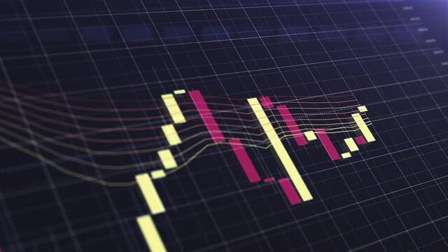 Graph of cryptocurrency online. Stock exchange chart quotes of bitcoin and ethereum. Btc and eth financial market and flow of economic data concept. View on the pc screen 