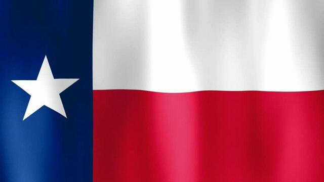 flag of american state of Texas in motion fluttering in light breeze. Wind waves sway flag of Texas. Animated background for announcing events. Video