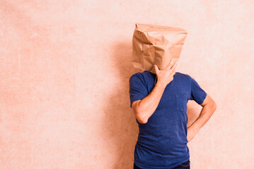 Think and reason but come to no conclusion, wise man with bag on his head.