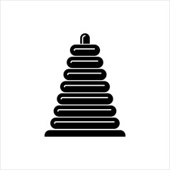 Pyramid Toy Icon, Kids Children Stackable Ring Toy