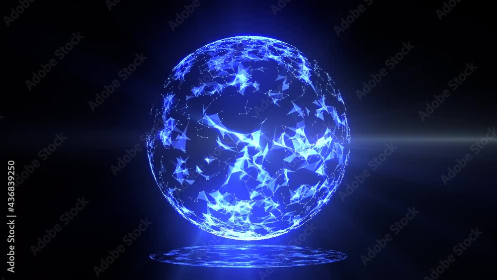 Poster Globe with plexus connection concept shapes animation