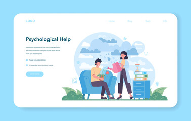 Psychologist web banner or landing page. Mental health diagnostic.
