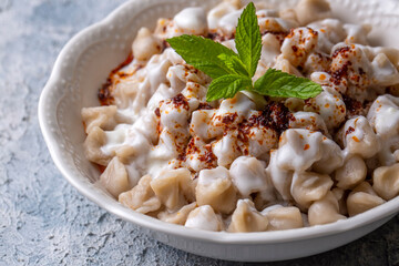 Traditional Turkish cuisine; Turkish ravioli, Turkish name; Manti
