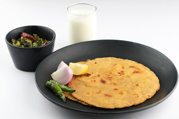 Sarson ka saag and Makki ki roti /Indian Punjabi corn bread with mustard leaves curry