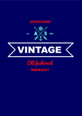 Logo Vintage Design Vector. Suitable for logo design, t-shirt design, wall decoration, glass sticker, etc.