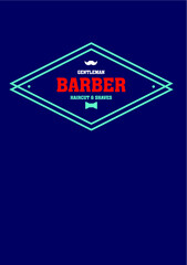 Vintage barbershop label, Logo Design