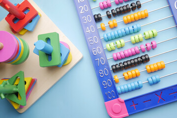  counting math learning toy on table 
