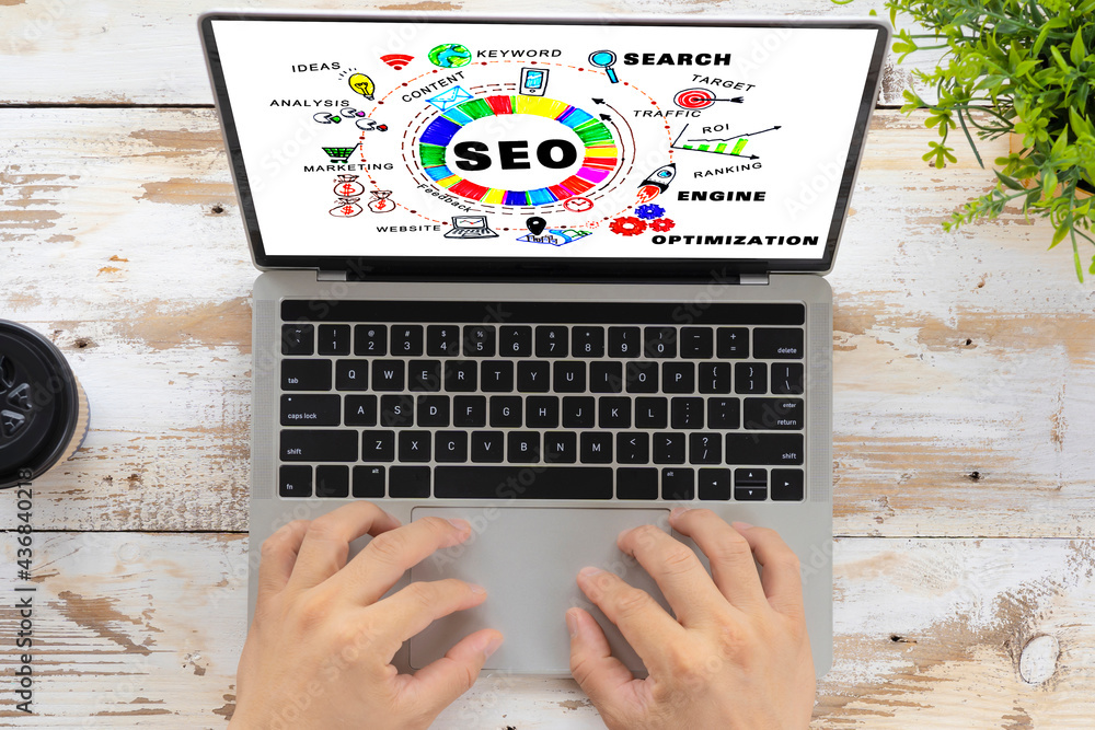 Poster searching engine optimizing seo browsing concept