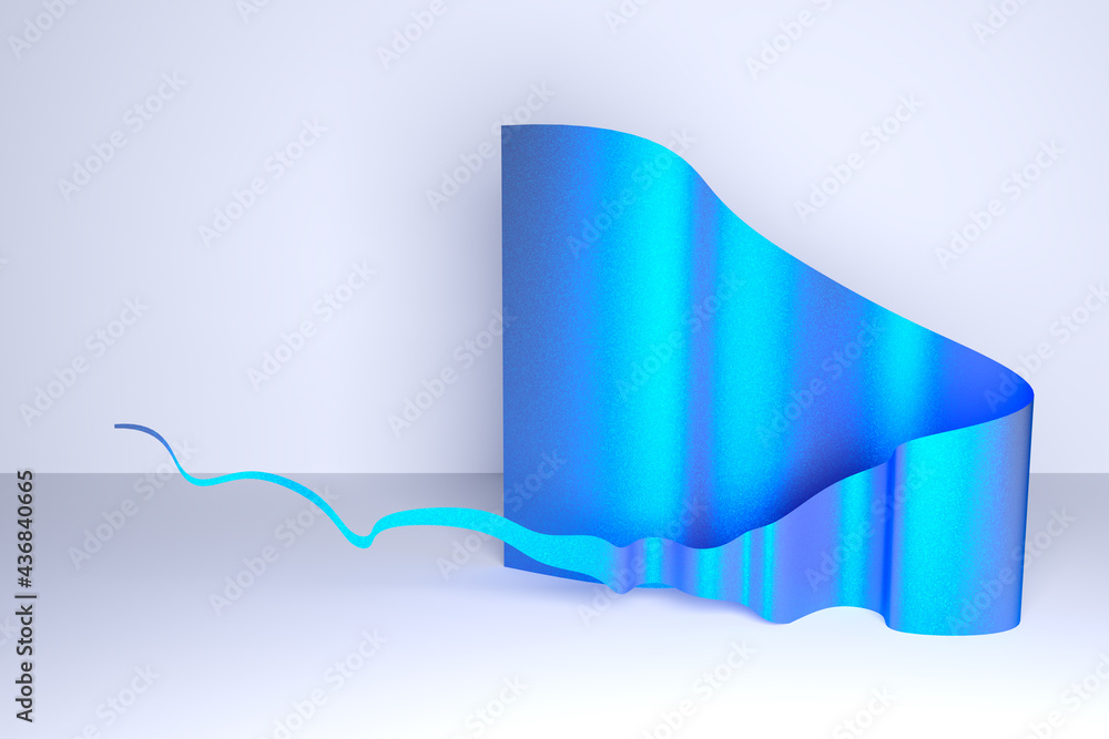 Poster abstract art background with curve shape. curved blue illustration. three-dimensional wavy element o