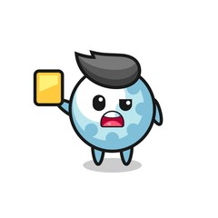 cartoon golf character as a football referee giving a yellow card