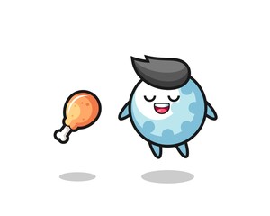 cute golf floating and tempted because of fried chicken