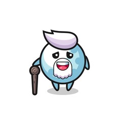 Obraz premium cute golf grandpa is holding a stick