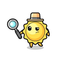 sun detective character is analyzing a case