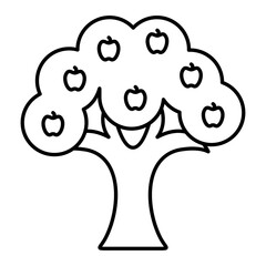 Vector Fruit Tree Outline Icon Design