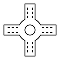 Vector Crossroad Outline Icon Design