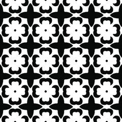 Geometric vector pattern with Black and white colors. Seamless abstract ornament for wallpapers and backgrounds.