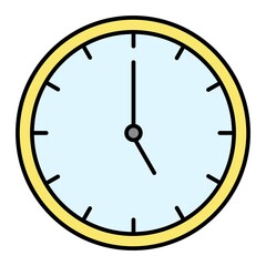 Vector Clock Outline Icon Design