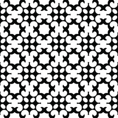 Geometric vector pattern with Black and white colors. Seamless abstract ornament for wallpapers and backgrounds.