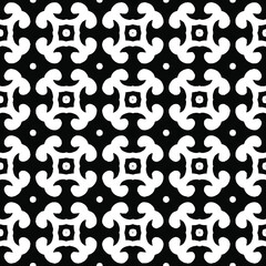 Geometric vector pattern with Black and white colors. Seamless abstract ornament for wallpapers and backgrounds.