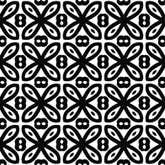 Geometric vector pattern with Black and white colors. Seamless abstract ornament for wallpapers and backgrounds.