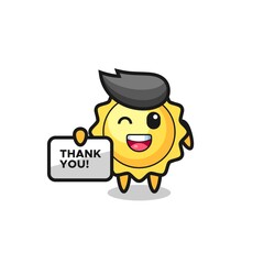 sun cute mascot is eating a fried chicken