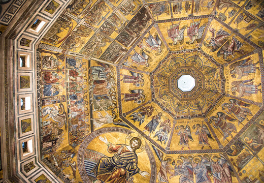 Ceiling painting of the Baptistery of San Giovanni. Florence